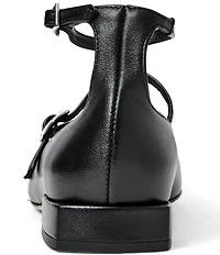 Bruno Magli Petra Leather Ankle Wrap Mary Jane Flats
