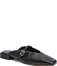 Bruno Magli Pilar Leather Square Toe Mules