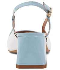 Bruno Magli Tasa Colorblock Patent Leather Slingback Pumps