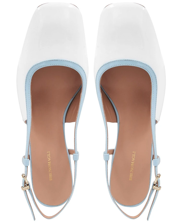 Bruno Magli Tasa Colorblock Patent Leather Slingback Pumps