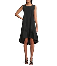 Bryn Walker Angelita Memory Crunch Round Neck Sleeveless High-Low Midi Dress