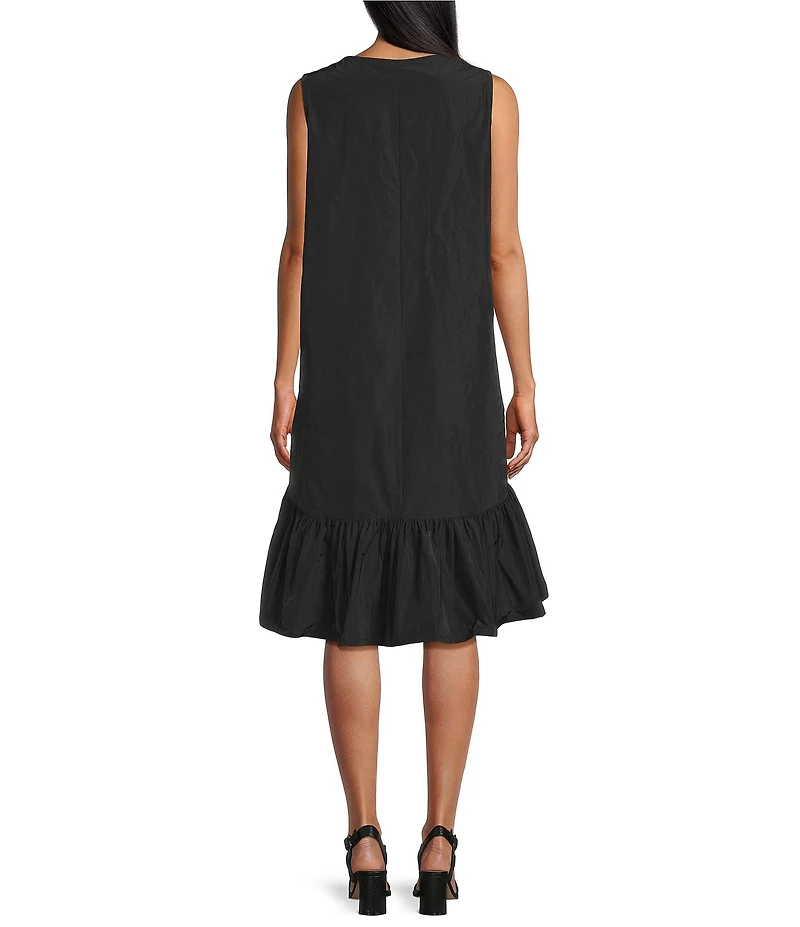 Bryn Walker Angelita Memory Crunch Round Neck Sleeveless High-Low Midi Dress