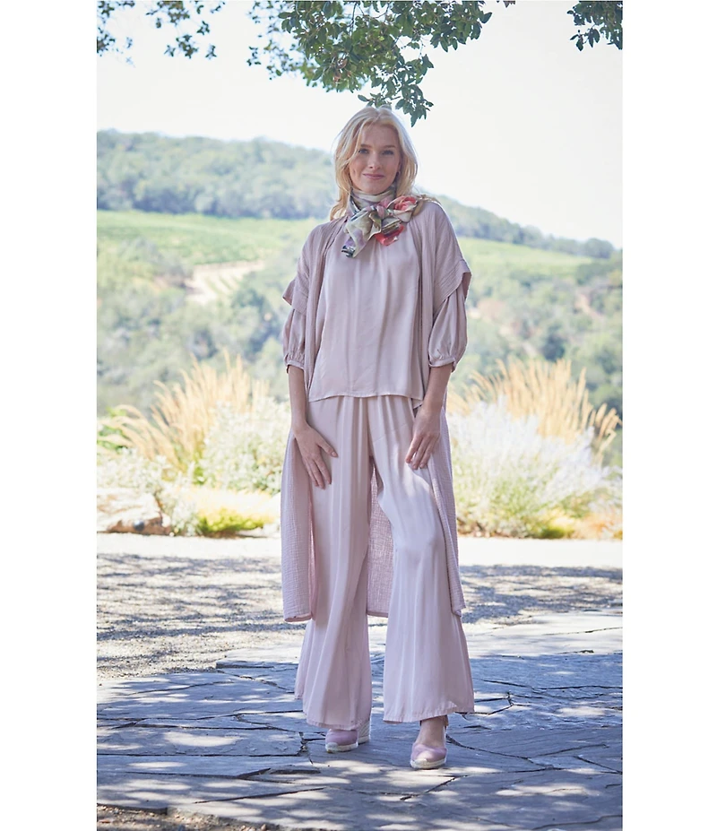Bryn Walker Anju Cotton Gauze Open Front Short Sleeve Cardigan