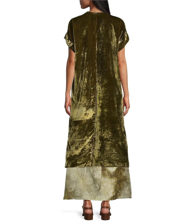 Bryn Walker Anju Maltinto Velvet Open Front Short Sleeve Cardigan