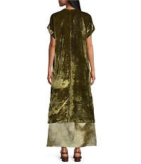 Bryn Walker Anju Maltinto Velvet Open Front Short Sleeve Cardigan