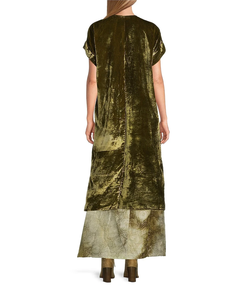 Bryn Walker Anju Maltinto Velvet Open Front Short Sleeve Cardigan