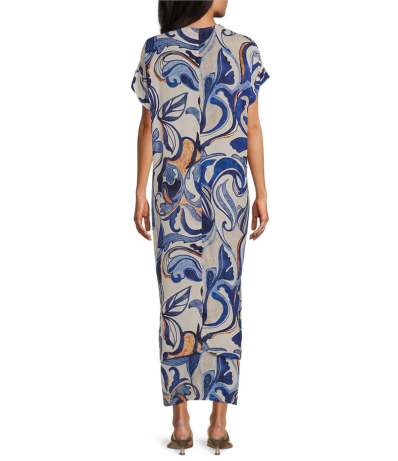 Bryn Walker Anju Printed Open Front Short Sleeve Cardigan