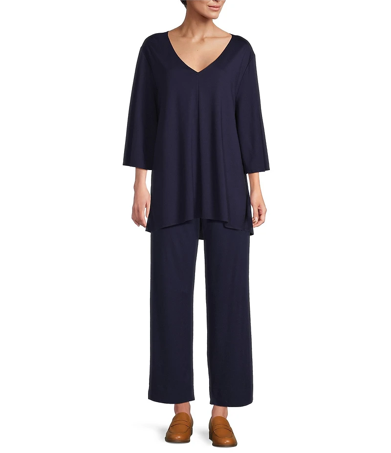 Bryn Walker Anka Ponti Elastic Waist Straight Leg Pants