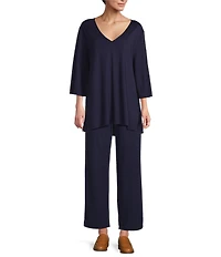 Bryn Walker Anka Ponti Elastic Waist Straight Leg Pants