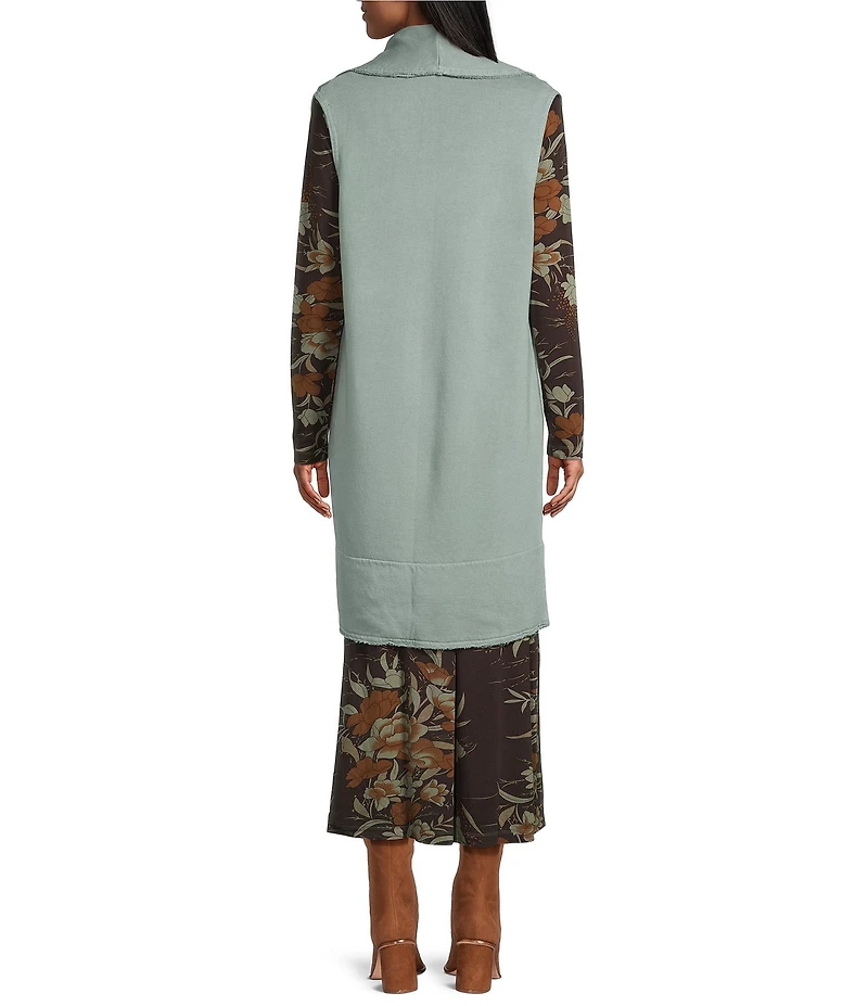 Bryn Walker Bamboo Blend Fleece Shawl Collar Sleeveless Vest