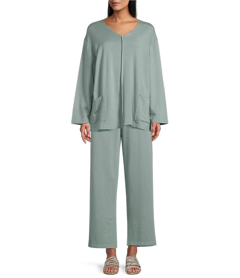 Bryn Walker Bamboo Blend French Terry Elastic Waist Travel Pants