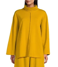 Bryn Walker Bamboo French Terry Relaxed Turtleneck Long Sleeve Couch Shirt