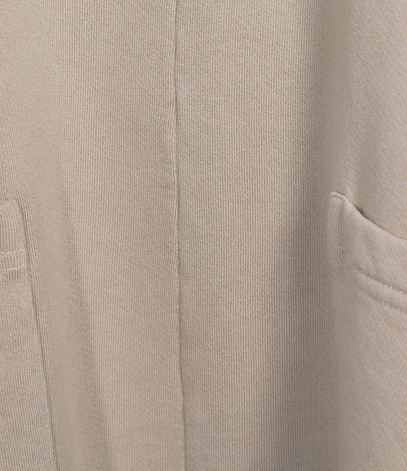 Bryn Walker Bamboo Organic Cotton Fleece Mock Neck Cap Sleeve Patch Pocket Poncho