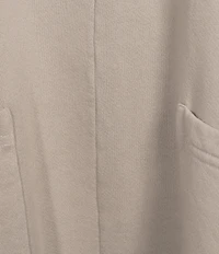 Bryn Walker Bamboo Organic Cotton Fleece Mock Neck Cap Sleeve Patch Pocket Poncho