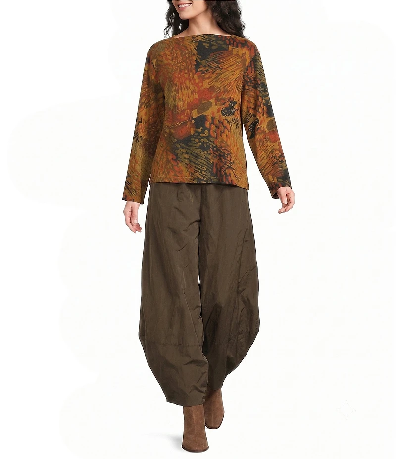 Bryn Walker Belen Encanto Print Drape Collar Long Sleeve Shirt