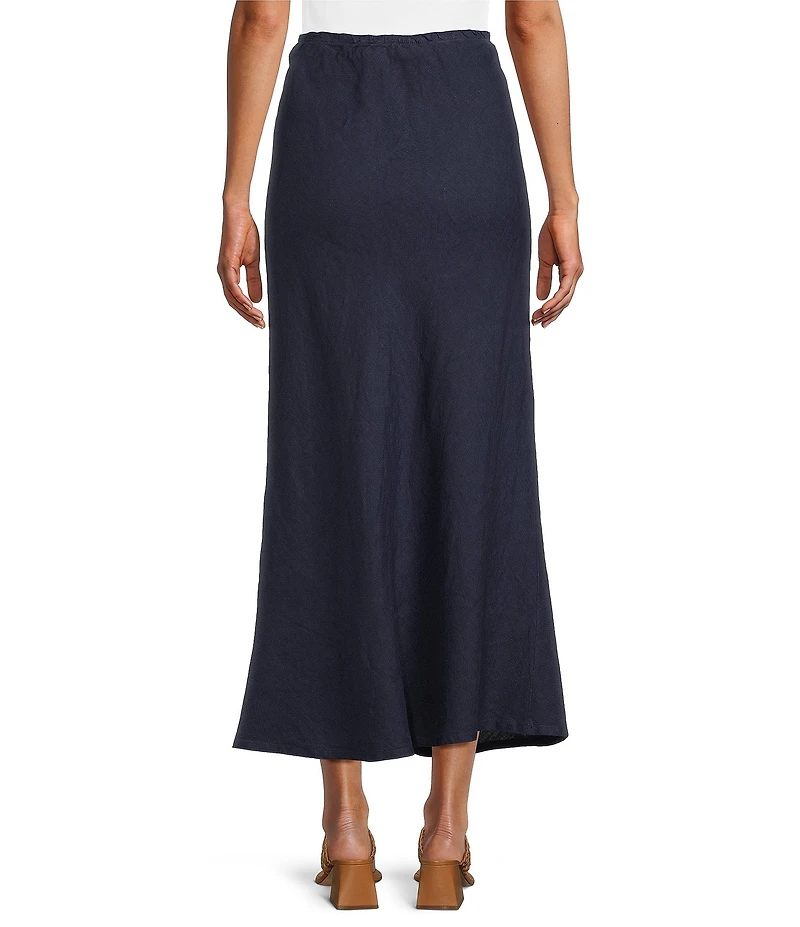 Bryn Walker Bias Light Linen A-Line Pull-On Long Skirt