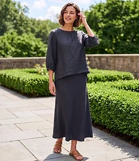 Bryn Walker Bias Light Linen A-Line Pull-On Long Coordinating Skirt
