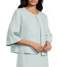 Bryn Walker Calla Linen Round Neck Elbow Sleeve Jacket