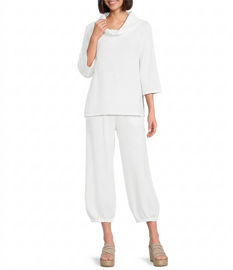 Bryn Walker Campa Cotton Gauze Elastic Waist Balloon Banded Cuff Pants