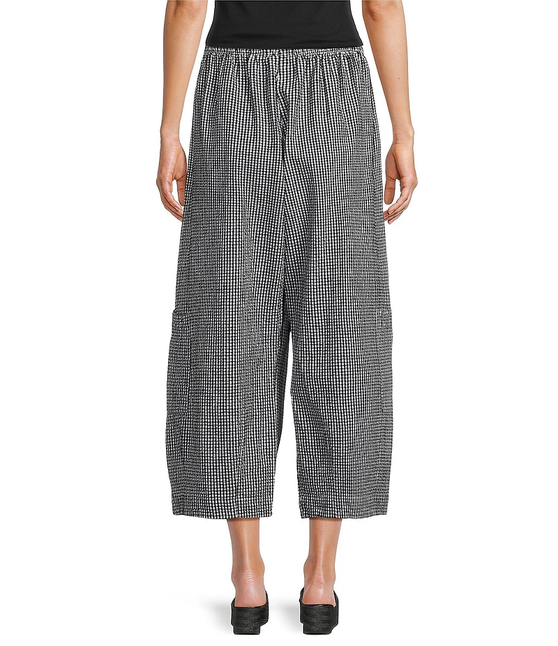 Bryn Walker Casbah Check Seersucker Elastic Waist Full Crop Pants