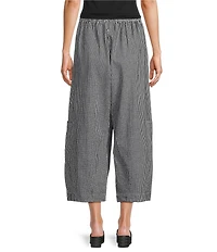 Bryn Walker Casbah Check Seersucker Elastic Waist Full Crop Pants