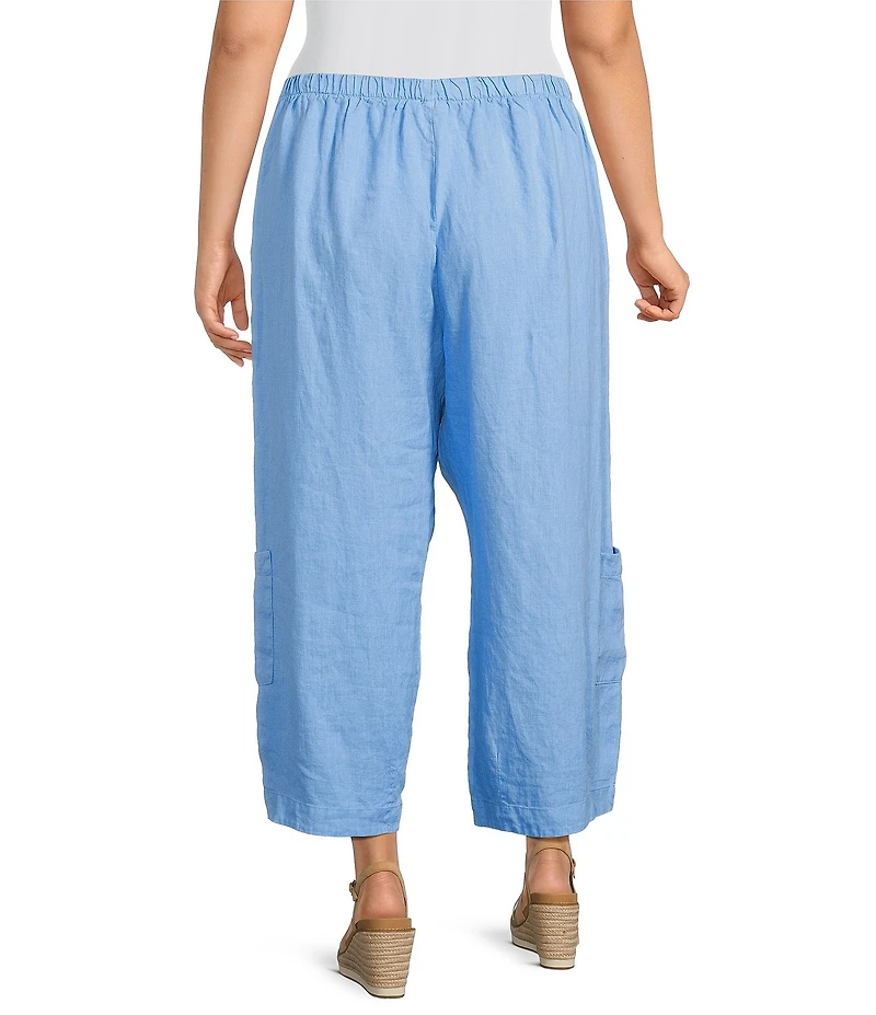 Bryn Walker Casbah Light Linen Elastic Waist Wide Leg Crop Pants