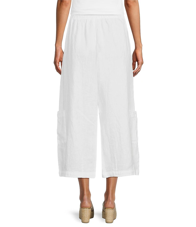 Bryn Walker Casbah Light Linen Elastic Waist Wide Leg Crop Pants