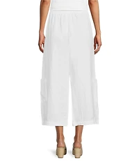 Bryn Walker Casbah Light Linen Elastic Waist Wide Leg Crop Pants