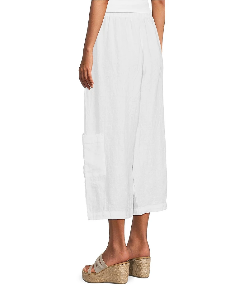 Bryn Walker Casbah Light Linen Elastic Waist Wide Leg Crop Pants