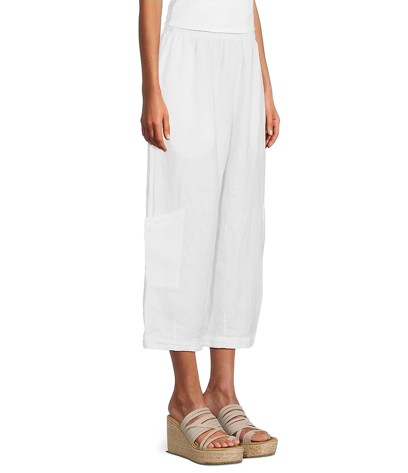 Bryn Walker Casbah Light Linen Elastic Waist Wide Leg Crop Pants