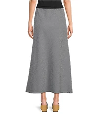 Bryn Walker Check Seersucker Long A-Line Bias Skirt