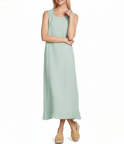 Bryn Walker Chloe Light Linen Round Neck Sleeveless Dress
