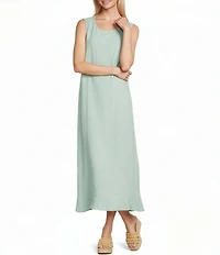 Bryn Walker Chloe Light Linen Round Neck Sleeveless Dress