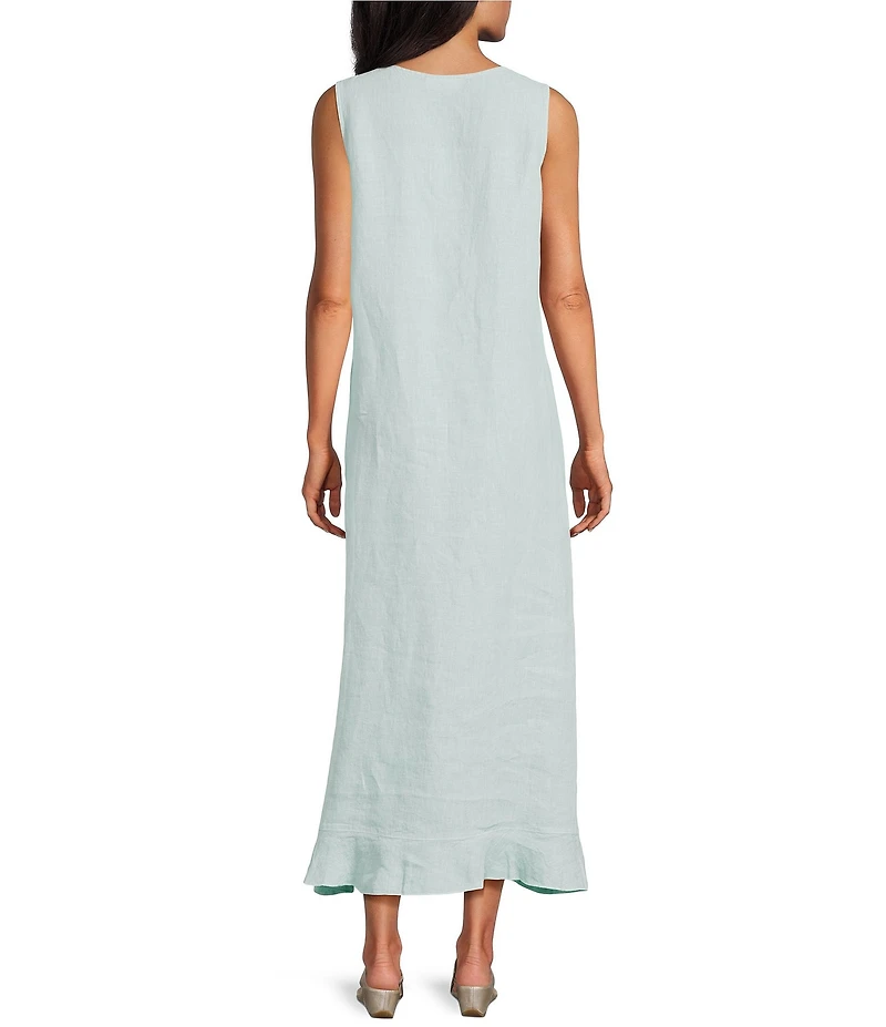 Bryn Walker Chloe Light Linen Round Neck Sleeveless Dress