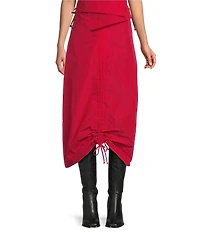 Bryn Walker Cleo Memory Crunch Adjustable Tie Ruched Midi Skirt