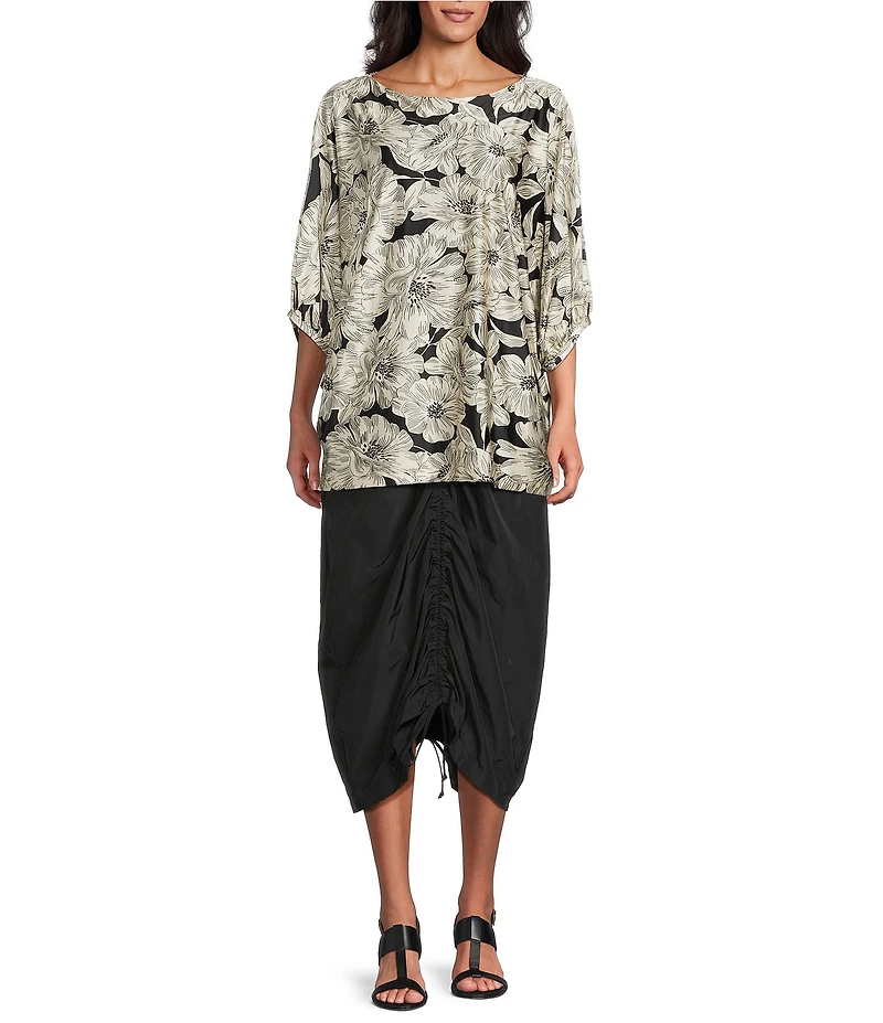 Bryn Walker Cleo Memory Crunch Flat Front Ruched Skirt