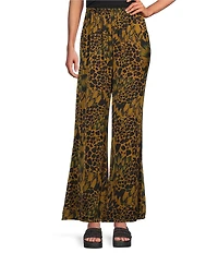 Bryn Walker Coordinating Osca Feather Print Elastic Waist Wide-Leg Pull-On Pants