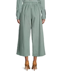 Bryn Walker Cotton Corduroy Elastic Waist Wide Leg Flood Pants