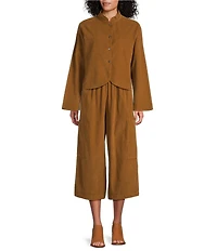 Bryn Walker Cotton Corduroy Elastic Wait Patch Pocket Crop Pasha Pants
