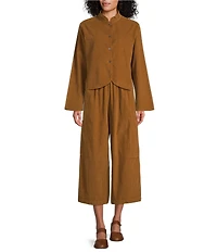 Bryn Walker Cotton Corduroy Elastic Wait Patch Pocket Crop Pasha Pants