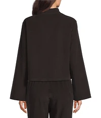 Bryn Walker Cotton Corduroy Mandarin Collar Long Sleeve Button-Front Crop Jacket