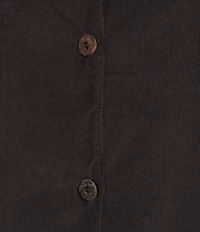 Bryn Walker Cotton Corduroy Mandarin Collar Long Sleeve Button-Front Crop Jacket