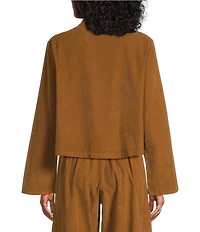 Bryn Walker Cotton Corduroy Mandarin Collar Long Sleeve Button Front Jacket