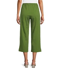 Bryn Walker Cotton Jersey Elastic Waist Straight Leg Crop Pants