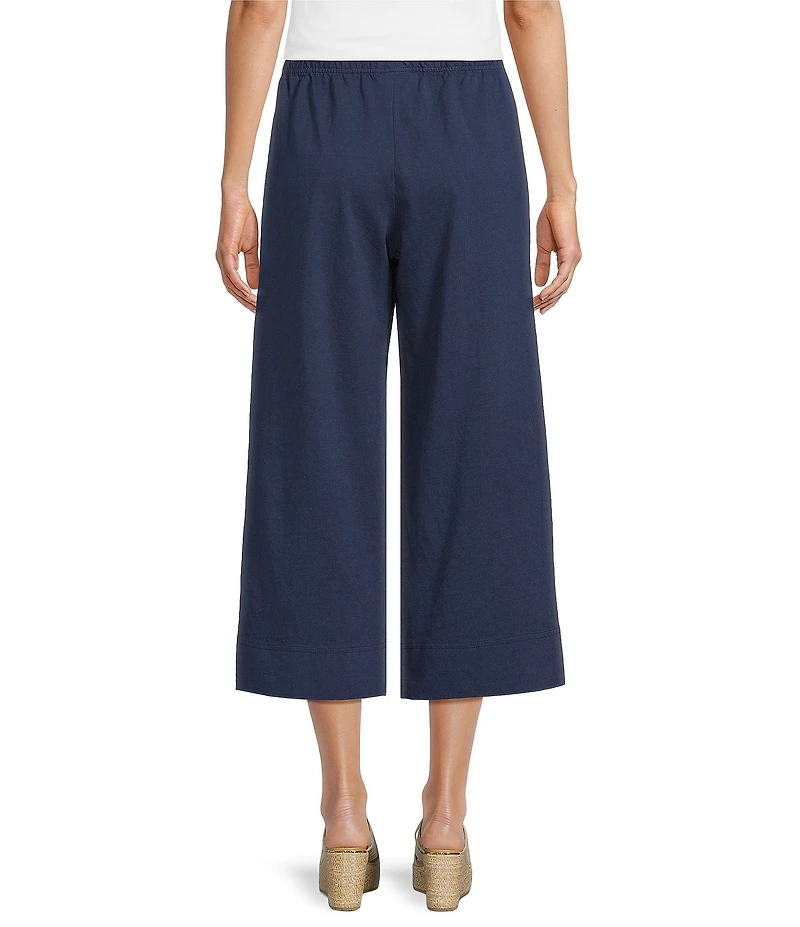 Bryn Walker Cotton Jersey Elastic Waist Wide Leg Crop Pants