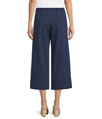 Bryn Walker Cotton Jersey Elastic Waist Wide Leg Crop Pants