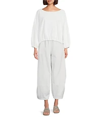 Bryn Walker Cotton Jersey Gianna Round Neck Long Sleeve Shirt