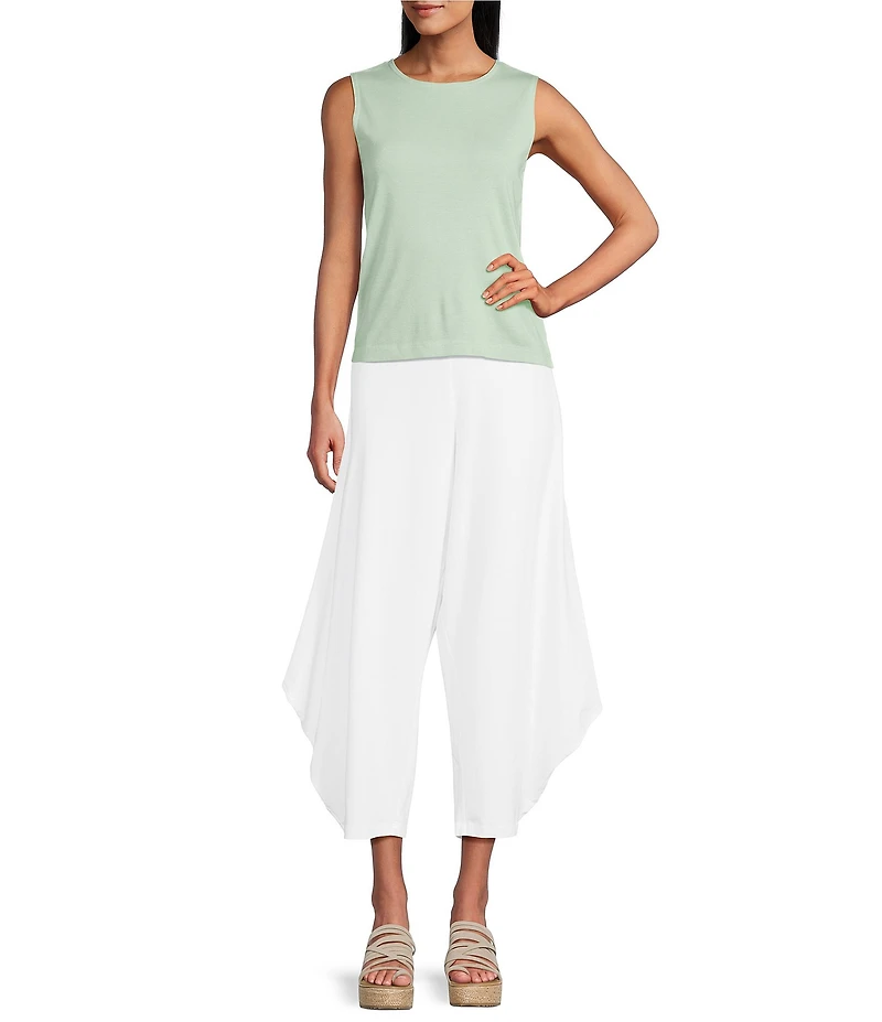 Bryn Walker Cotton Rib Round Neck Sleeveless Basic Tank