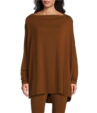 Bryn Walker Dimitri French Terry Boat Neck Long Dolman Sleeve Tunic