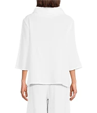 Bryn Walker Etta Cotton Gauze Cowl Neck 3/4 Sleeve Shirt